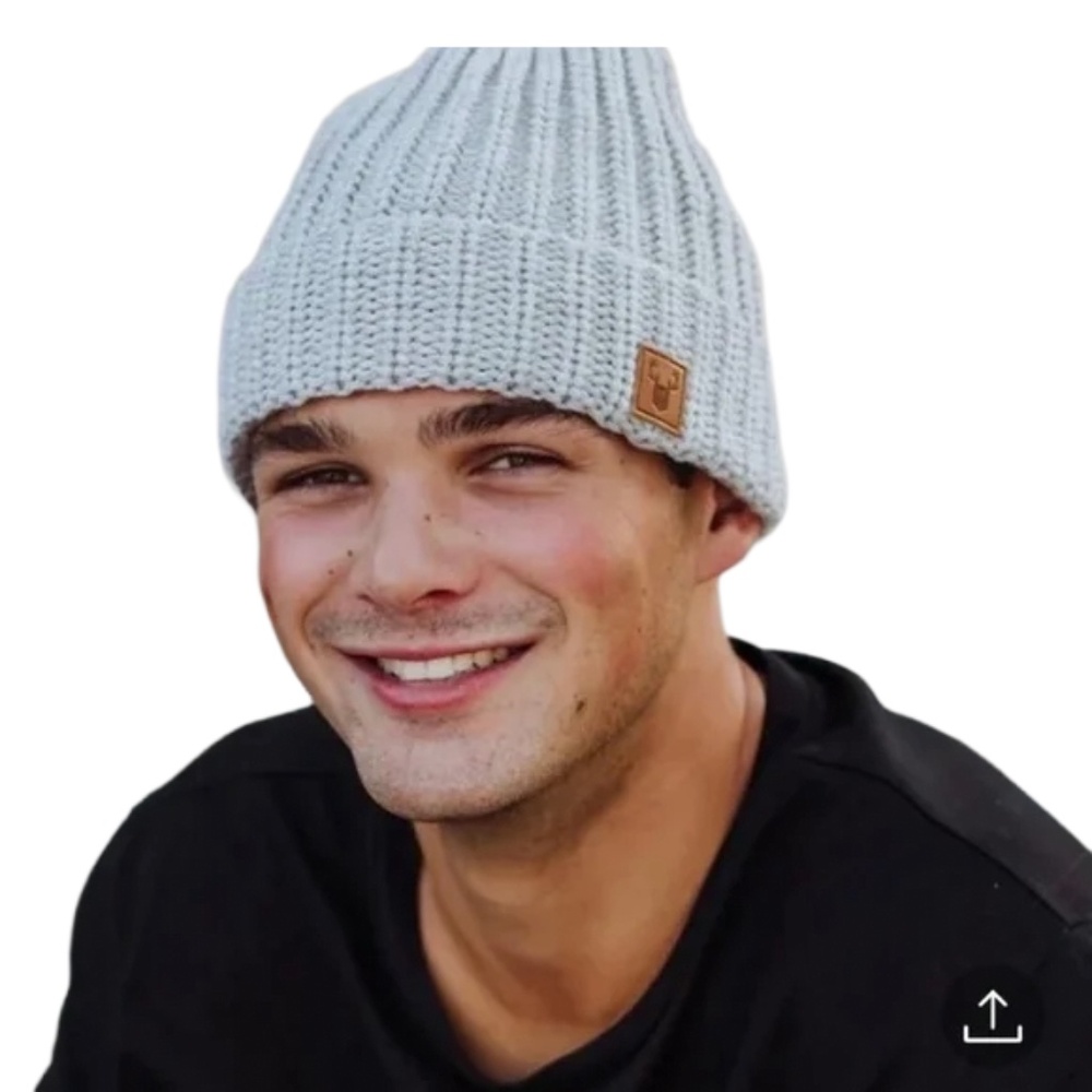 Panache Mens light grey knit beanie (4)